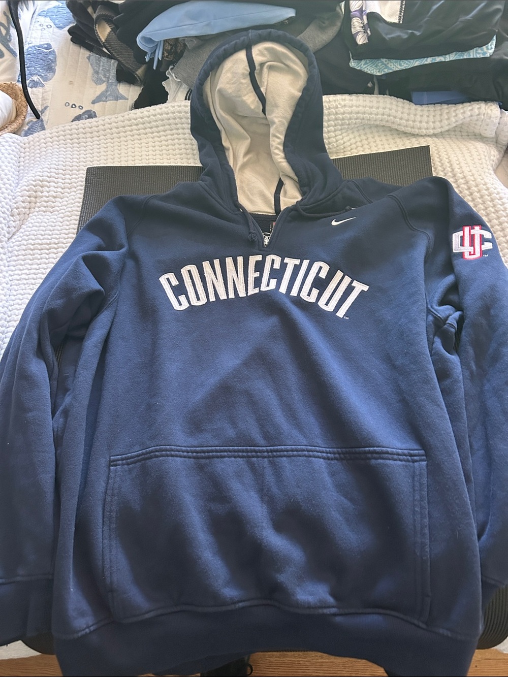 Nike Navy & Cream Connecticut Half-Zip Hoodie